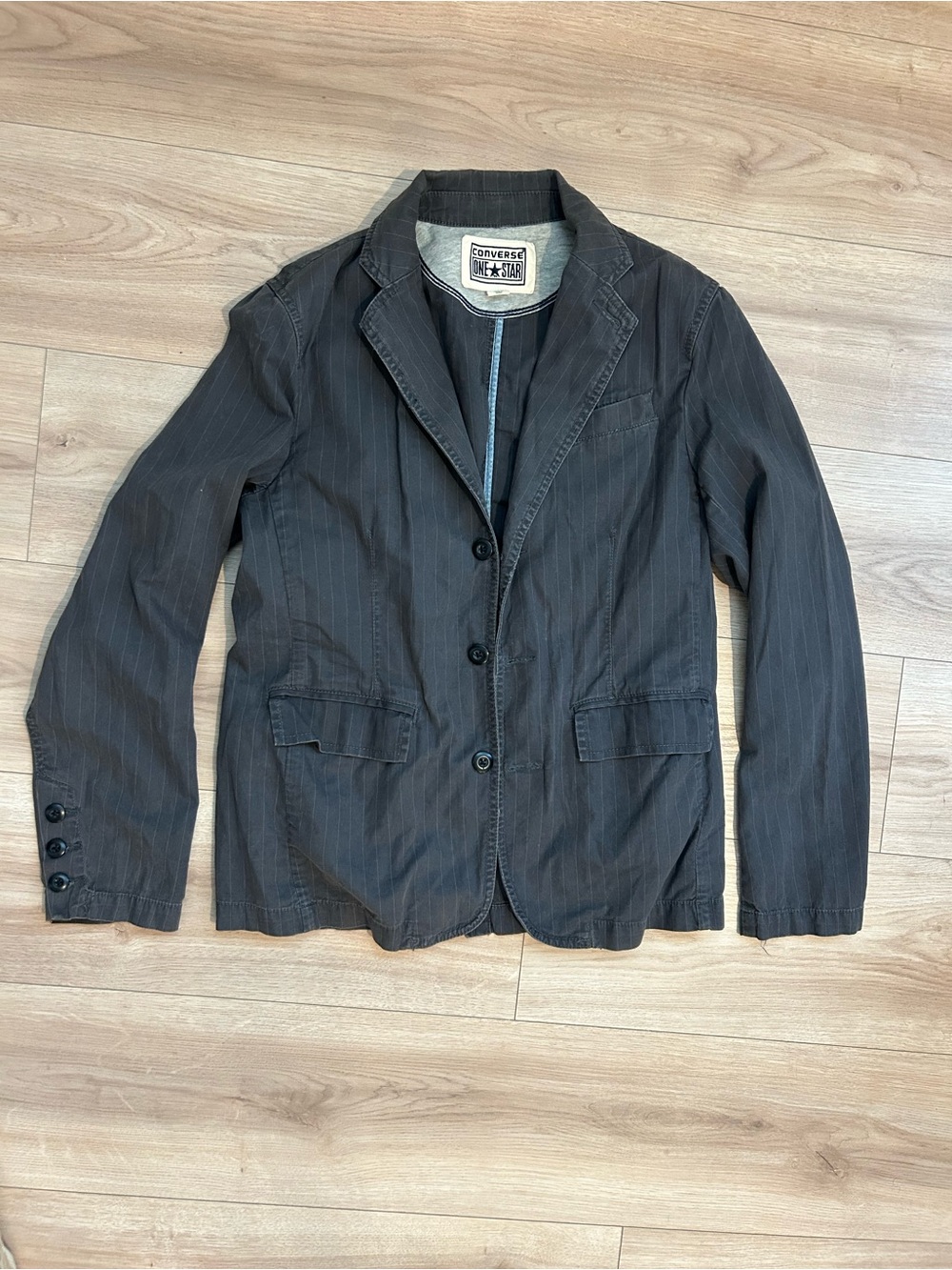 Converse Men's Dark Charcoal Pinstripe Shirt Jacket